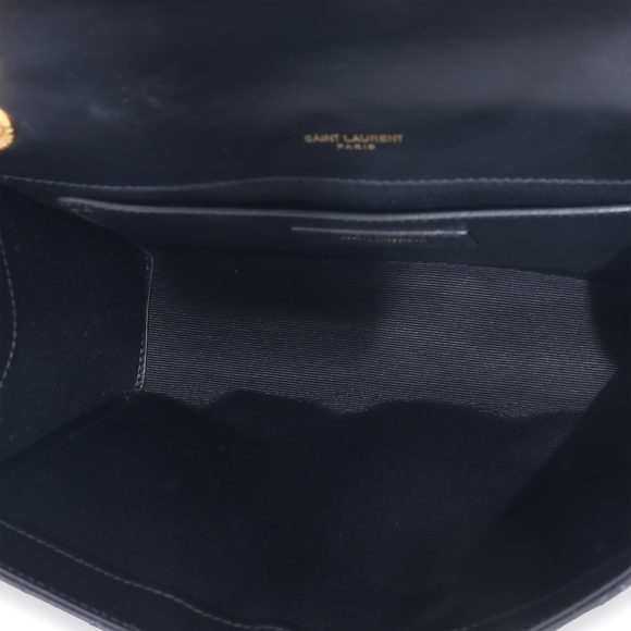 Saint Laurent Black Matelasse Triquilt Medium Monogram Envelope Chain Bag - Picture 8 of 8